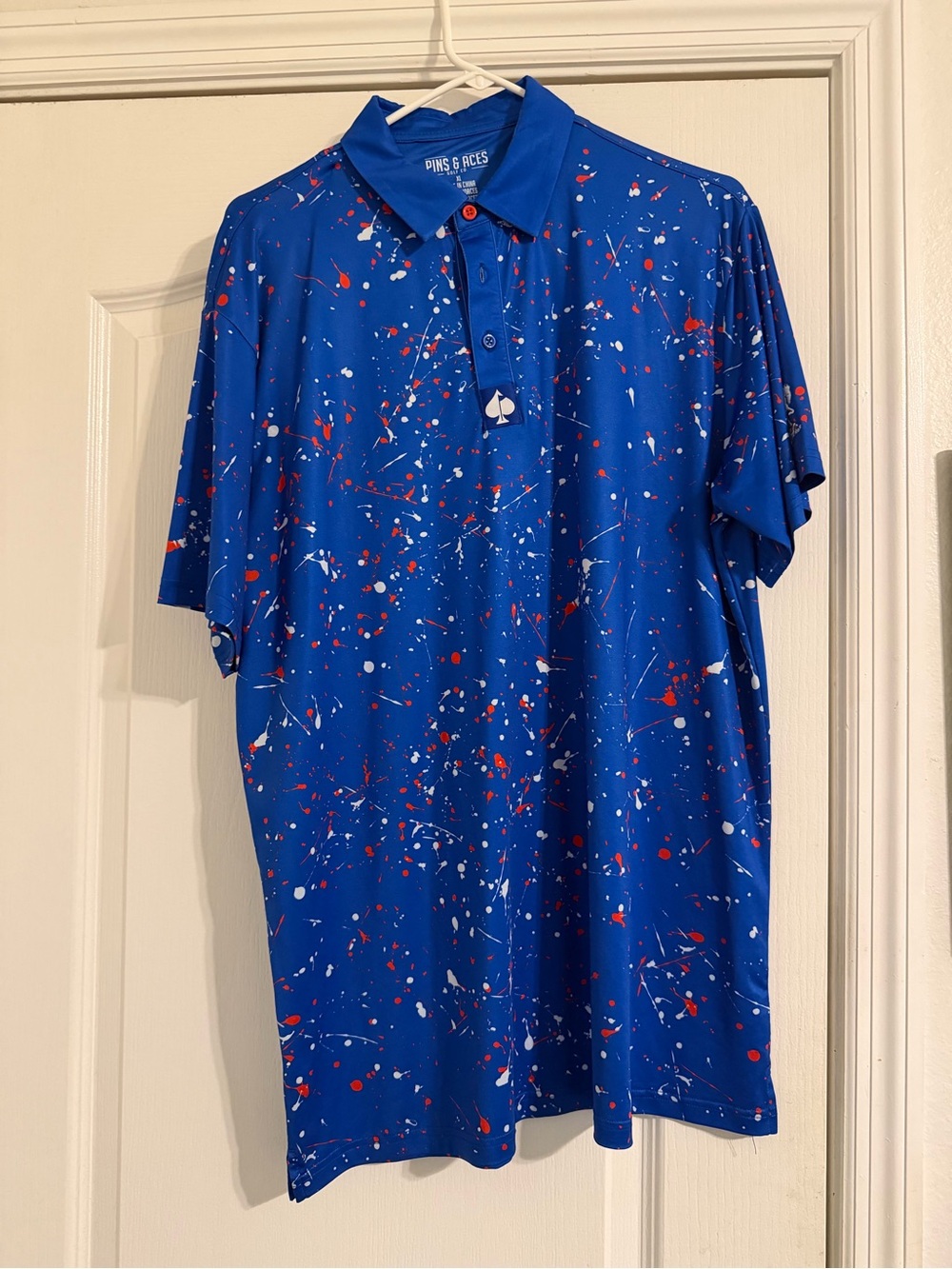 Pins & Aces Blue Splatter golf Polo Shirt